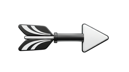 Black and white stylized arrow