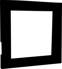 Obraz premium A black picture frame with a white interior on a plain background silhouette