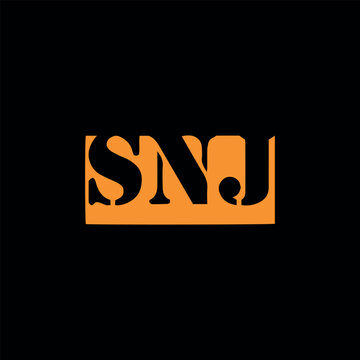 letter snj text logo design vector format