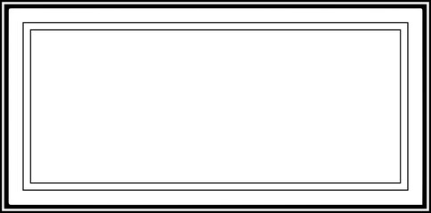 Obraz premium A minimalist rectangular frame icon with a black outline and white background silhouette