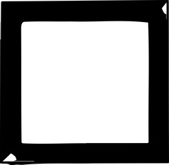 Obraz premium A minimalist vector graphic of a square frame with a black border and white interior silhouette