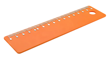 Orange Ruler with Metallic Silver Dots