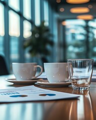 Corporate environment with refreshments high resolution picture