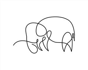 Adobe Illustrator Artwork elephant  one line art © sabuj