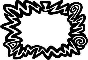 Obraz premium A black and white vector graphic of a decorative border with a blank center