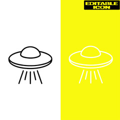 Classic ufo illustration isolated on transparent background
