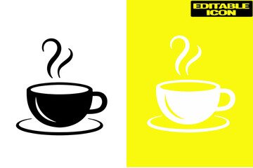 Simplified coffee cup designs isolated on transparent background