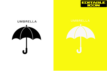 Two umbrellas in contrasting colors isolated on transparent background
