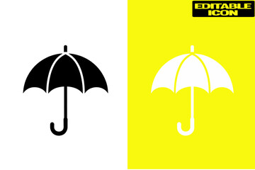Two umbrellas in contrasting colors isolated on transparent background
