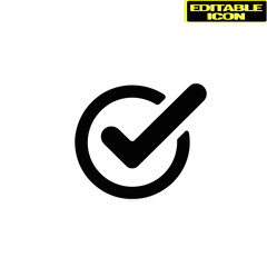 Confirmation check mark isolated on transparent background