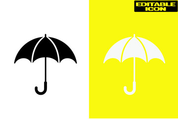 Two umbrellas in contrasting colors isolated on transparent background