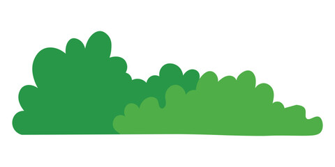 Green Bush Vector Illustration &ndash; Simple Flat Nature Element for Landscape Design