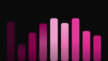 Pink Graphic Equalizer Bars on Black Background