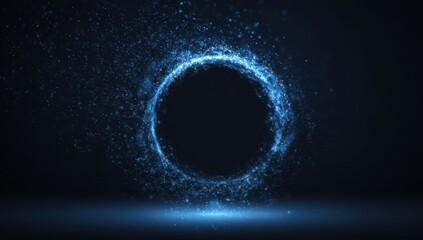 Abstract circle graphic on dark background
