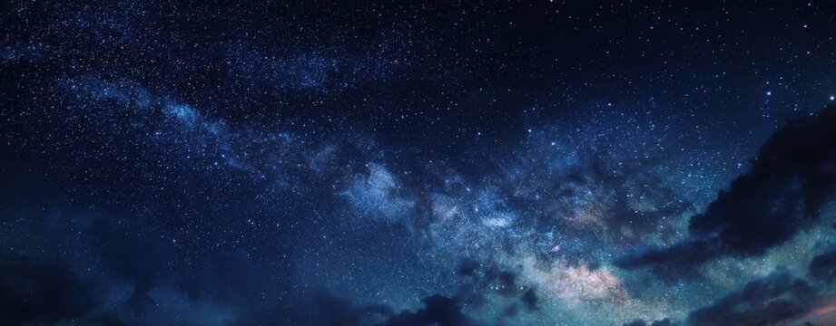 Night sky filled with stars and Milky Way - Powered by Adobe