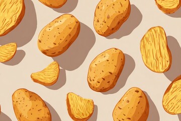 National Potato Day Celebration Illustration