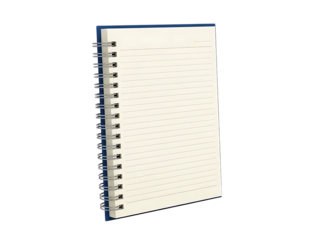 Blue spiral notebook with dotted pages