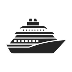 Obraz premium Title: Stylized of a ferry with multiple decks and windows travel minimal