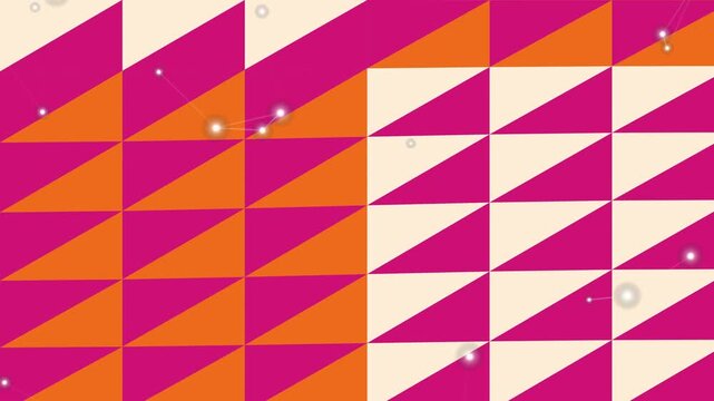 Geometric Triangle Pattern: Vibrant Pink, Orange, and Beige Design