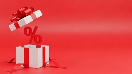 Celebrate savings with a festive gift and discount symbol
