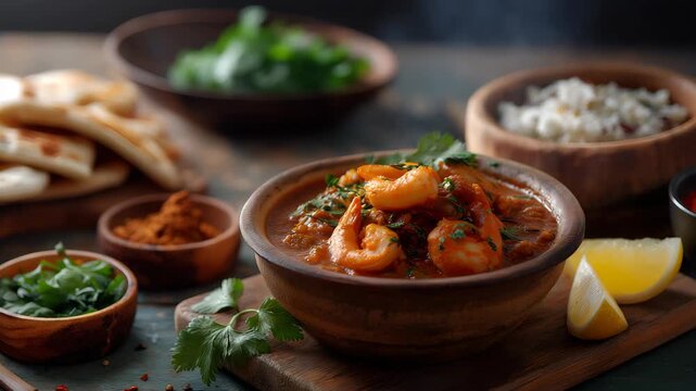 Authentic Indian food and snacks close up