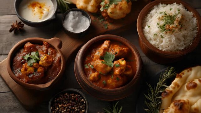 Authentic Indian food and snacks close up