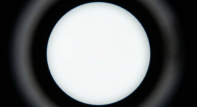 View Through Telescope or Microscope Circle on Black Background