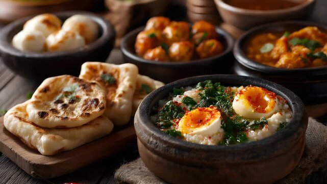 Authentic Indian food and snacks close up