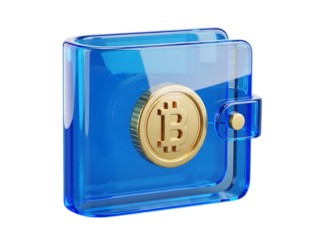 Secure digital wallet with bitcoin symbol