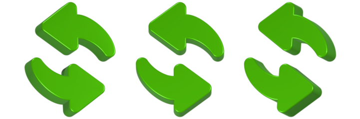 refresh icon 3d render green color