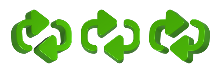 repeat icon 3d render green color