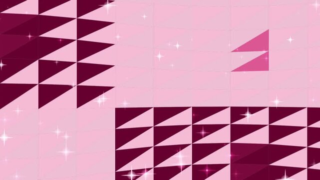 Geometric Pink Pattern with Triangle Accents and Sparkle Overlay