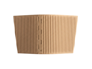 Single brown corrugated cardboard cup sleeve
