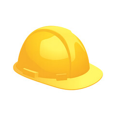 Fototapeta premium Bright yellow hard hat for construction safety