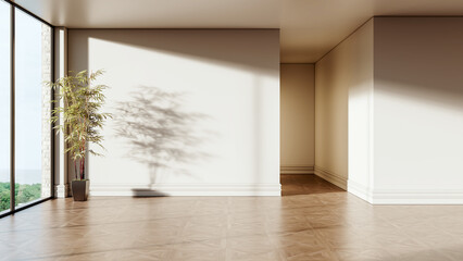 Obraz premium Large luxury modern bright interiors Living room mockup illustration 3D rendering image