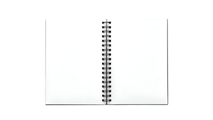 Blank Spiral Notebook on White Background