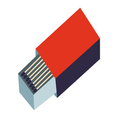 Flat box of matches vector illustration