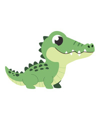 Obraz premium cartoon crocodile isolated on white