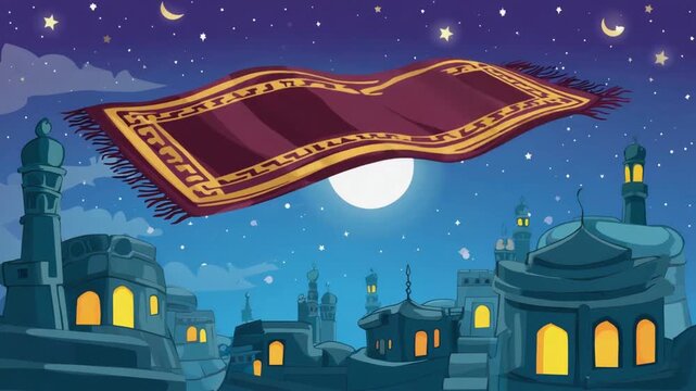 Flying magic carpet in Arabia.