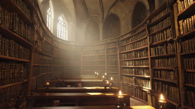 Scrolls in the Library of Alexandria.