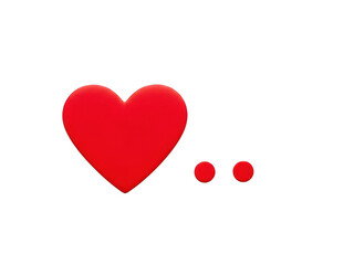 Red heart with dots isolated on transparent background