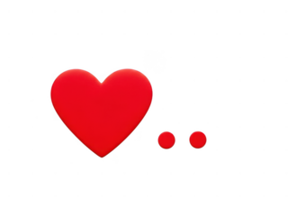 Red heart with dots isolated on transparent background