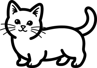 Outline vector drawing of a Cat for coloring book with black line art