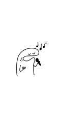 Fototapeta premium cartoon singing meme illustration