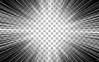 Black and white style concentration line material for manga comic books.