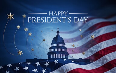 Celebrating president's day with patriotic symbols and the us capitol