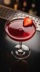 Heart-Shaped Strawberry Cocktail Garnish Luxury Bar