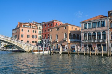 Fototapeta premium Italy, Venice, September 29, 2025, buildings, bridge and the Grand Canal in Venice