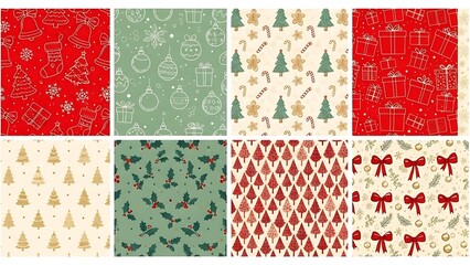 Christmas Holiday Seamless Patterns Collection