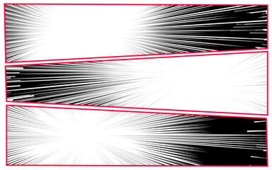 Black and white comic cartoon panel background template with halftone effect.